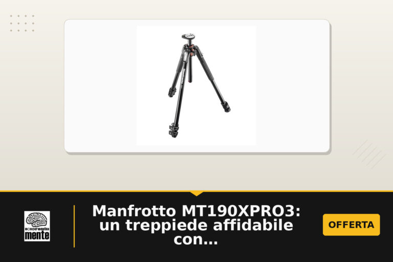 Manfrotto MT190XPRO3: un treppiede affidabile con angolazione e accessori integrati