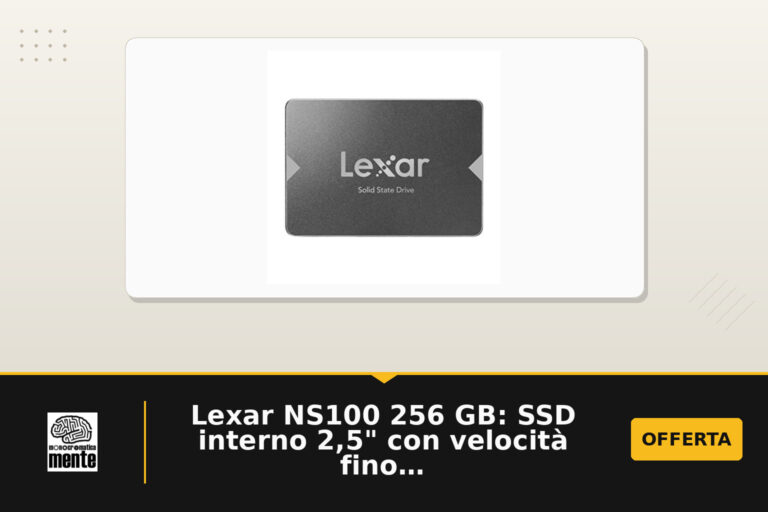 Lexar NS100 256 GB: SSD interno 2,5" con velocità fino a 520 MB/s, garanzia e gestione SSD Dash