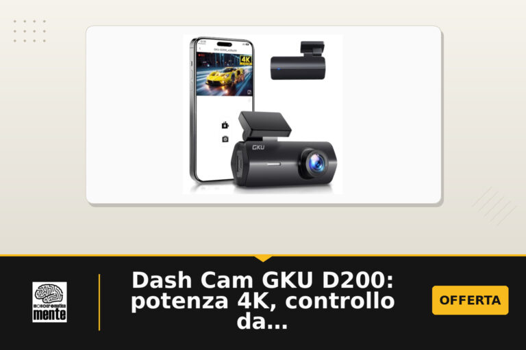 Dash Cam GKU D200: potenza 4K, controllo da app e sorveglianza continua