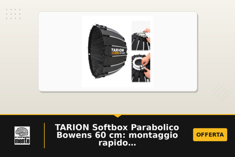 TARION Softbox Parabolico Bowens 60 cm: montaggio rapido, diffusione controllata e compatibilità universale