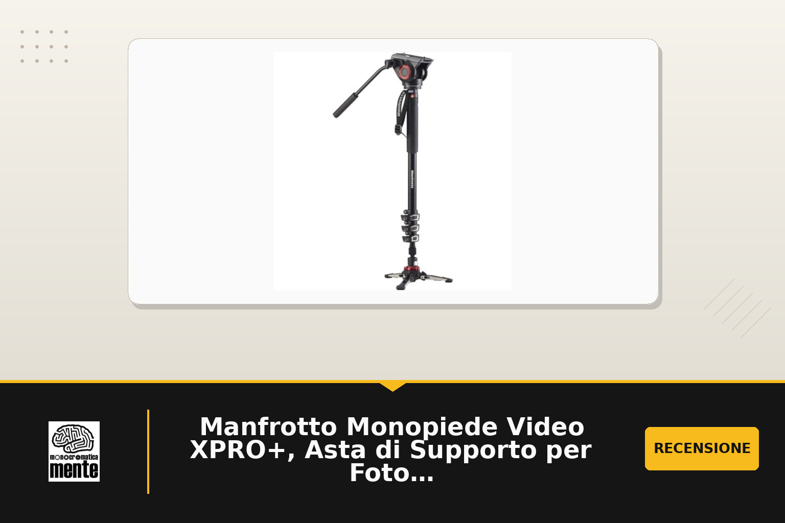 Manfrotto Monopiede Video XPRO+, Asta di Supporto per Foto e Videocamera, con Testa, 4 Sezioni, Alluminio, con Base Fluida, Accessori Fotografici per Creazione Contenuti, Video, Vlogging