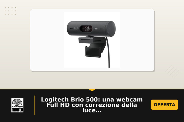 Logitech Brio 500: una webcam Full HD con correzione della luce e inquadratura automatica per riunioniTeams/Meet/Zoom